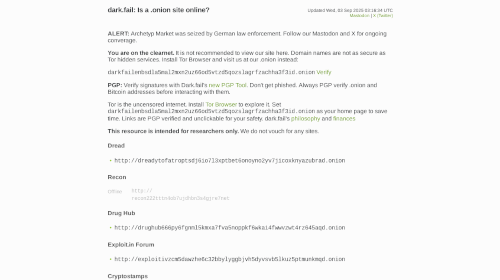 Dark.fail Useful & Verified List of Tor Hidden Services